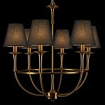 Люстра на металлическом основании бронзового цвета с 6-ю черными конусовидными абажурами Dignity варинант исполнения - 7 | Loft Concept в Екатеринбурге