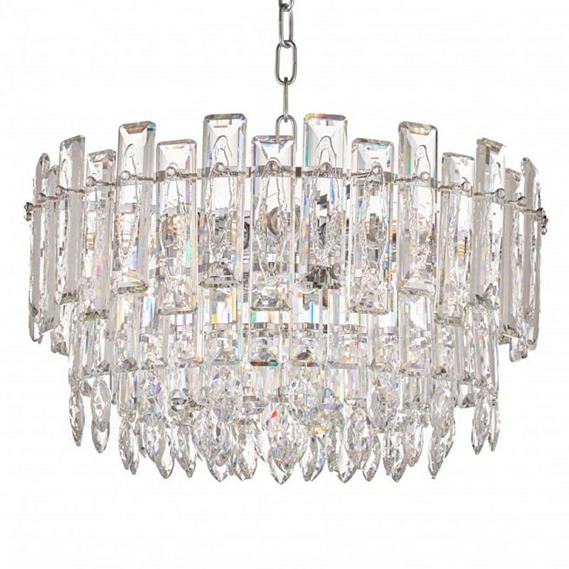 Круглая люстра с хрустальными подвесками на серебряном каркасе Gorgeous Crystal Light Хром Прозрачный Круглая люстра с хрустальными подвесками на серебряном каркасе Gorgeous Crystal Light Хром Прозрачный в Екатеринбурге | Loft Concept