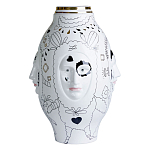 Ваза с декоративными лицами и графическими элементами в виде сердец и символов Faces of Imagination варинант исполнения - 1 | Loft Concept в Екатеринбурге