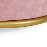 Банкетка круглая пыльно-розовый велюр на 4-х металлических ножках золотого цвета SANJAY варинант исполнения - 3 | Loft Concept в Екатеринбурге