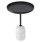 Кофейный столик с круглой чёрной столешницей и мраморным основанием Exquisite Practicality варинант исполнения - 1 | Loft Concept в Екатеринбурге