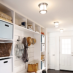 Потолочный светильник для ванных комнат со стеклянным плафоном и одной лампой Hinkley варинант исполнения - 4 | Loft Concept в Екатеринбурге