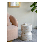 Приставной столик с мозаичным рисунком из раковин устриц Bone Inlay варинант исполнения - 6 | Loft Concept в Екатеринбурге