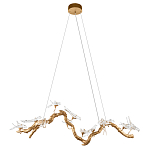 Люстра подвесная линейная с прозрачными стеклянными птичками на ветвях Serip Voa варинант исполнения - 2 | Loft Concept в Екатеринбурге