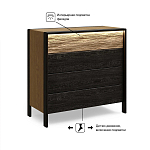 Комод 4 ящика с подсветкой на рельефном фасаде Warm Industrial варинант исполнения - 8 | Loft Concept в Екатеринбурге