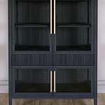 Витрина Primo со стеклянными фасадами и 2 ящиками Черный дуб варинант исполнения - 2 | Loft Concept в Екатеринбурге