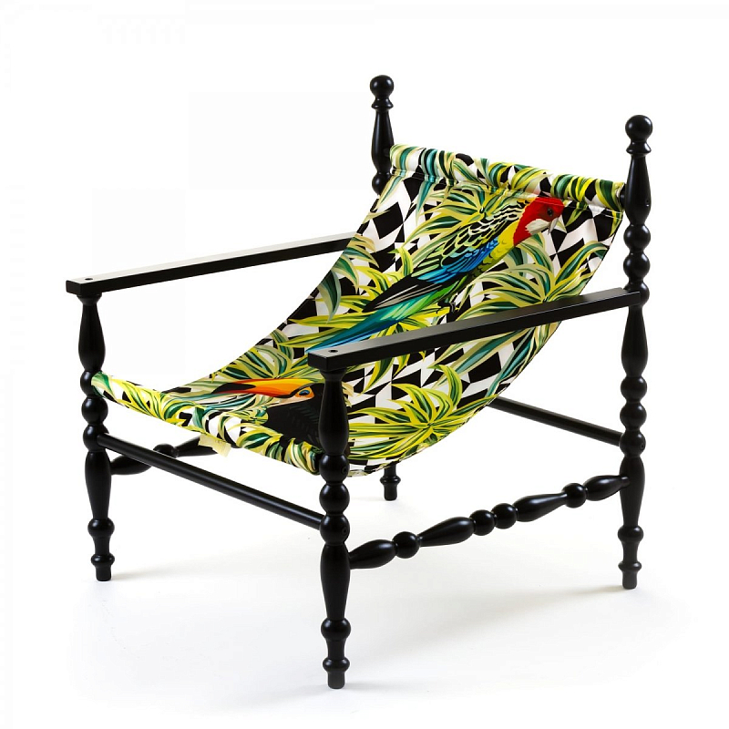Кресло Seletti Heritage Armchair Parrots Черный Мульти в Екатеринбурге | Loft Concept 