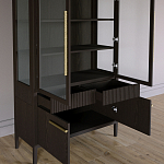 Витрина Primo со стеклянными фасадами и буфетом шпон Темный орех варинант исполнения - 5 | Loft Concept в Екатеринбурге