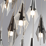 Люстра каскадная с 24-мя рельефными прозрачными плафонами в форме лепестков Glass Pod  варинант исполнения - 6 | Loft Concept в Екатеринбурге