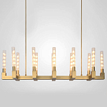 Люстра CANELLE Linear Chandelier 12 Modern Brass варинант исполнения - 5 | Loft Concept в Екатеринбурге