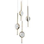 Люстра с 4-мя плафонами из хрустального шара Crystal Bubbles Gold Hanging Lamp варинант исполнения - 2 | Loft Concept в Екатеринбурге