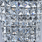 Бра настенное цвета хром с прозрачными квадратными хрустальными подвесками Crystal Regena варинант исполнения - 5 | Loft Concept в Екатеринбурге