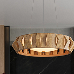 Люстра круглая из толстых деревянных реек Wooden Slats варинант исполнения - 5 | Loft Concept в Екатеринбурге