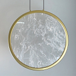 Светодиодный подвесной светильник круглой формы с металлической рамой золотого цвета Marble Glow 47 варинант исполнения - 3 | Loft Concept в Екатеринбурге