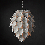 Люстра белая каплевидной формы из цветков лилии White Natural Lines варинант исполнения - 4 | Loft Concept в Екатеринбурге