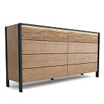 Комод 8 ящиков с подсветкой на рельефном фасаде Warm Industrial варинант исполнения - 5 | Loft Concept в Екатеринбурге