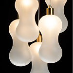 Люстра с 5-ю матовыми белыми стеклянными плафонами волнообразной формы Lucid Rain  варинант исполнения - 5 | Loft Concept в Екатеринбурге