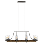 Люстра подвесная с восемью прозрачными стеклянными цилиндрическими плафонами в стиле лофт Feiss варинант исполнения - 5 | Loft Concept в Екатеринбурге