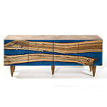 Стильный Буфет лофт 4 двери Cabinet Crimson River фасад эпоксидная смола  варинант исполнения - 1 | Loft Concept в Екатеринбурге