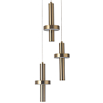 Каскадный светильник с 3-мя плафонами Flos Brass Metal Acrylic Trio Hanging Lamp варинант исполнения - 2 | Loft Concept в Екатеринбурге