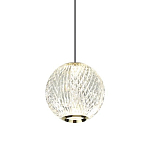 Подвесной светильник с прозрачным рифленым плафоном в форме шара Crystal Globule варинант исполнения - 1 | Loft Concept в Екатеринбурге