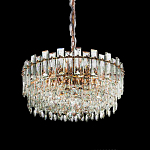 Круглая люстра с хрустальными подвесками на золотистом каркасе Gorgeous Crystal Light варинант исполнения - 6 | Loft Concept в Екатеринбурге