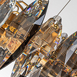 Люстра подвесная круглая с овальными подвесками из стекла дымчатого цвета Harlow Crystal Round варинант исполнения - 1 | Loft Concept в Екатеринбурге