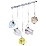 Люстра линейная с 5-ю разноцветными стеклянными плафонами Kaleido варинант исполнения - 2 | Loft Concept в Екатеринбурге