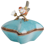 Фарфоровая шкатулка с птицей Eden Garden Blue варинант исполнения - 1 | Loft Concept в Екатеринбурге