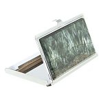 Визитница карманная металлическая с накладкой из натурального камня Серафинит Stone Business Card Holders  варинант исполнения - 2 | Loft Concept в Екатеринбурге