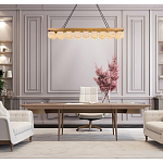 Люстра линейная прямоугольная с сферическими плафонами Phased Spheres варинант исполнения - 4 | Loft Concept в Екатеринбурге