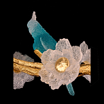 Люстра круглая на золотом каркасе с птичками и цветочным декором Miscellaneous herbs варинант исполнения - 7 | Loft Concept в Екатеринбурге