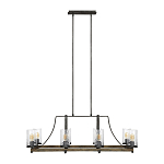 Люстра подвесная с восемью прозрачными стеклянными цилиндрическими плафонами в стиле лофт Feiss варинант исполнения - 2 | Loft Concept в Екатеринбурге