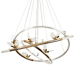 Кольцевая люстра с декором в виде бабочек Glass Butterflies Three Rings Chandelier варинант исполнения - 1 | Loft Concept в Екатеринбурге