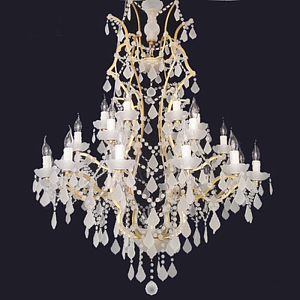 Люстра RH Rococo Iron & white matt Crystal Chandelier 25