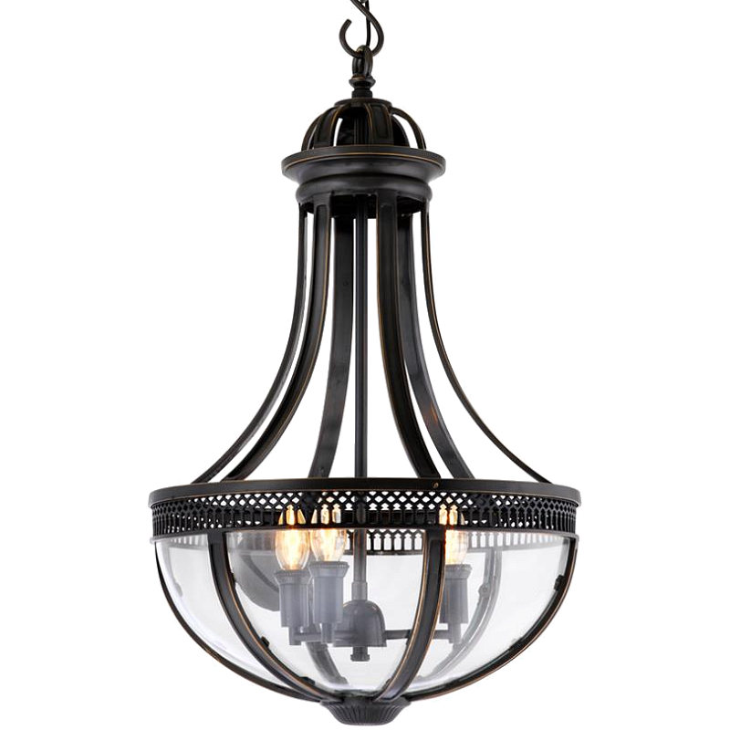 Люстра Lantern Capitol Hill S Bronze Темная бронза Прозрачный (Transparent) в Екатеринбурге | Loft Concept 