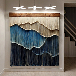 Текстильный Арт-объект на стену ручной работы из веревок Blue Mountains варинант исполнения - 2 | Loft Concept в Екатеринбурге