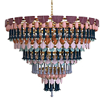 Люстра круглая с декором из разноцветных элементов в виде листьев Changing Seasons варинант исполнения - 4 | Loft Concept в Екатеринбурге