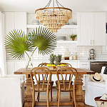 Круглая многоярусная люстра с круглыми деревянными подвесками Wooden Beads Chandelier Cream варинант исполнения - 1 | Loft Concept в Екатеринбурге