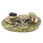 Подсвечник из бронзы и натурального камня змеевик Stone Candlestick варинант исполнения - 1 | Loft Concept в Екатеринбурге