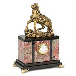Часы настольные из натурального камня с декором в виде коня Horse Stone Clock варинант исполнения - 4 | Loft Concept в Екатеринбурге