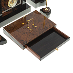 Настольный письменный набор с часами из природного камня обсидиана Royal Stone варинант исполнения - 4 | Loft Concept в Екатеринбурге