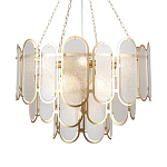 Люстра с многослойным эффектом из овальных элементов из непрозрачного стекла Conformation варинант исполнения - 1 | Loft Concept в Екатеринбурге