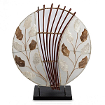 Настольная лампа из перламутра и дерева на подставке Indonesian Petal варинант исполнения - 1 | Loft Concept в Екатеринбурге