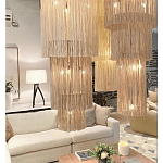 Люстра круглая трехъярусная из бахромы Milk Gradient Braided Fringe варинант исполнения - 4 | Loft Concept в Екатеринбурге