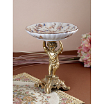 Чаша с цветочным орнаментом на ножке в виде бронзового ангела Eden Garden варинант исполнения - 5 | Loft Concept в Екатеринбурге