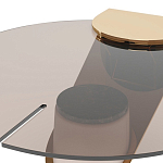 Дизайнерский журнальный стол с круглой столешницей из бронзированного стекла Honor Side Table варинант исполнения - 1 | Loft Concept в Екатеринбурге