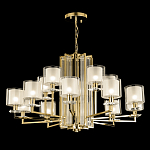 Люстра многоярусная с 15-ю цилиндрическими плафонами из стекла Laurent варинант исполнения - 3 | Loft Concept в Екатеринбурге