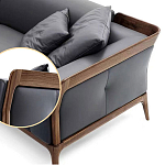 Диван двухместный c каркасом из массива дерева Double Sofa Made of Walnut Wood варинант исполнения - 2 | Loft Concept в Екатеринбурге