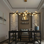 Люстра в виде золотой ветки с цветами и птичками Marvelous Garden варинант исполнения - 5 | Loft Concept в Екатеринбурге